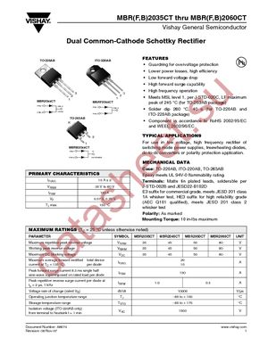 MBR2045CT-E3/45 datasheet  